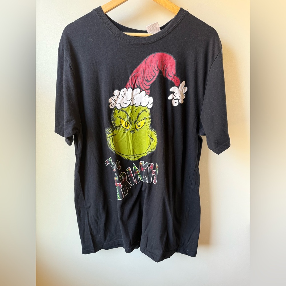 DR SEUSS Grinch T Shirt Black Holiday Christmas Nostalgia Casual XL